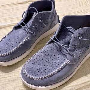 Hey Dude Women’s Perforated Suede Chukka Boots - Slate Gray